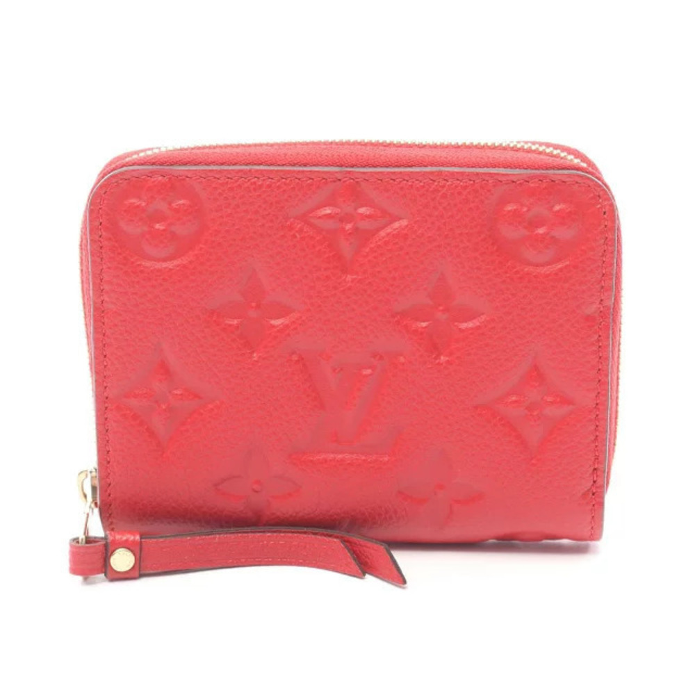 Louis Vuitton Zippy Wallet Coin Case Wallet Leather Monogram Empreinte Red